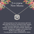 Collar NOURISHLOV para Nueva Mamá de Plata Esterlina con Dos Corazones, Regalos para Hijas Embarazadas, Regalos para Madres Primerizas, Regalos de Embarazo para Futuras Mamás, Regalos de Joyería para el Día de la Madre y Navidad