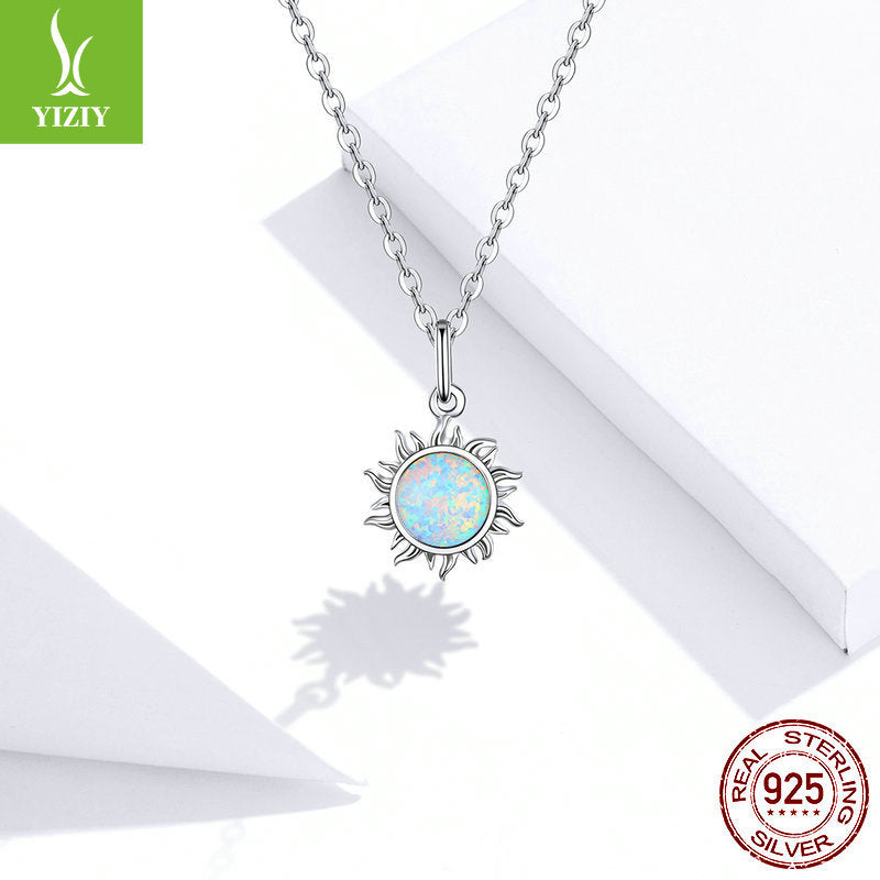 Collar de Plata S925 para Mujer con Colgante de Ópalo